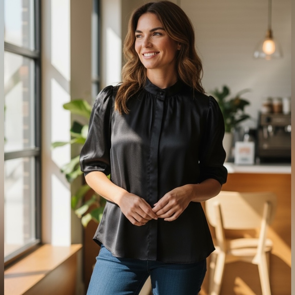 Truth Black Satin Blouse